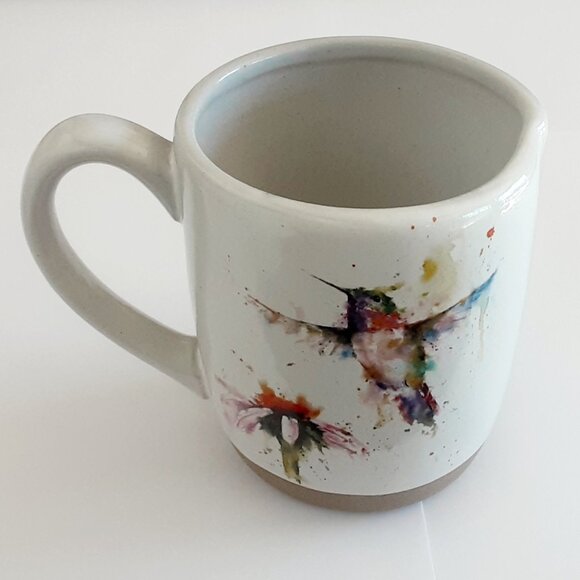 Demdaco Dean Crouser Stoneware Watercolor Hummingbird Mug. Pee Wee Collection - Picture 1 of 6